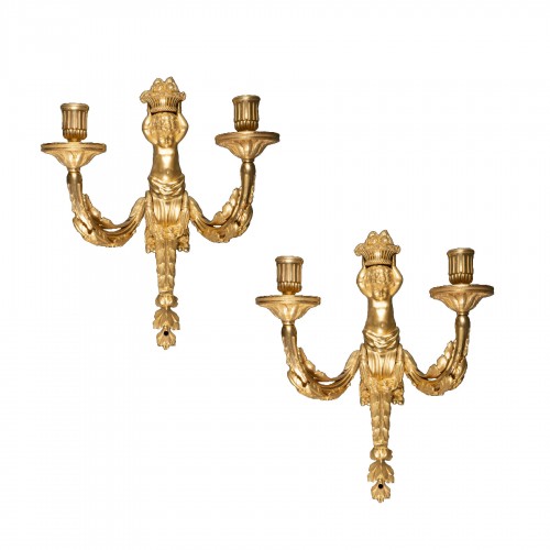 Pair of sconces with canephore children, Paris circa 1780