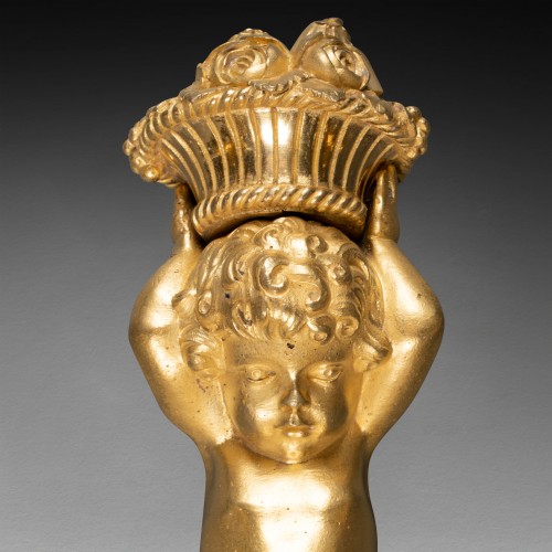 Lighting  - Pair of sconces with canephore children, Paris circa 1780