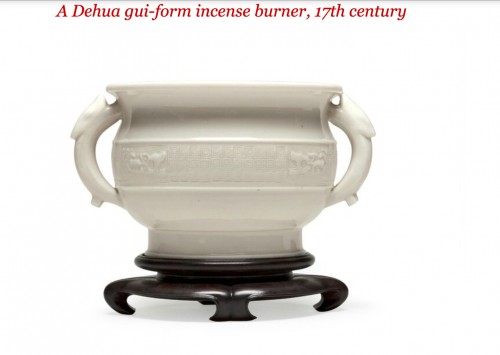 Chinese porcelain perfume burner, bronze mounted, 18th century  - Transition