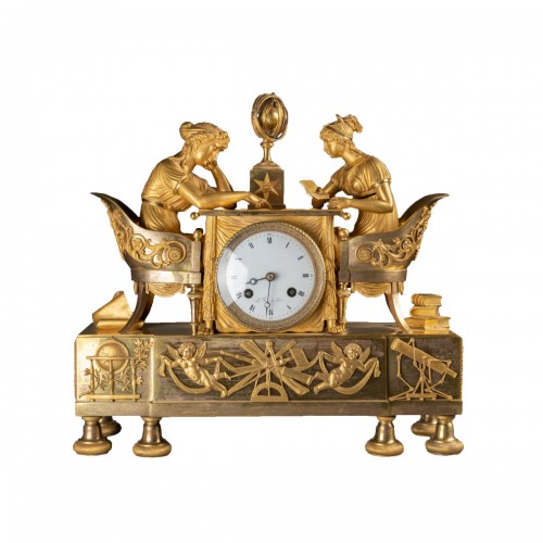 Pendule la leçon d’astronomie par Claude Galle, époque Empire vers 1810