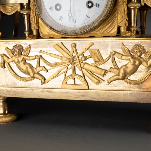 Antiquités - Pendule la leçon d’astronomie par Claude Galle, époque Empire vers 1810