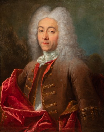 Portrait d’homme attribué à Levrac-Tournières, Paris vers 1730  - Tableaux et dessins Style Régence