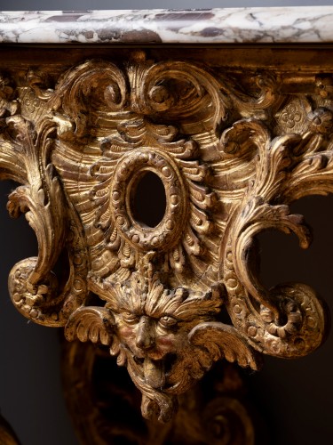 Louis XIV - Console en bois doré aux hydres, Paris fin de l’époque Louis XIV