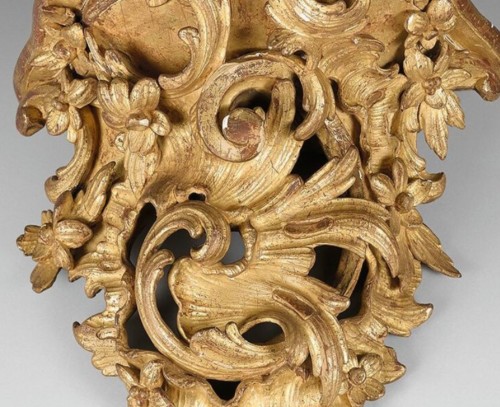 18th century - Pair of consoles in gilded oak, Paris, Louis XV period
