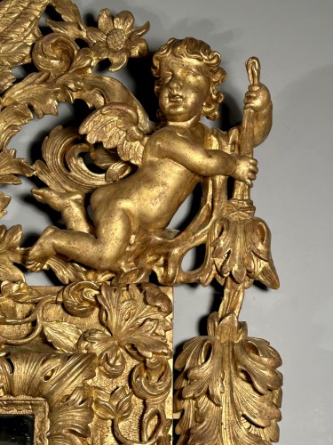 Miroirs, Trumeaux  - Miroir Jupiter sur son aigle, Aix en Provence époque Louis XIV
