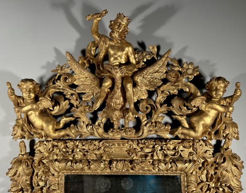 XVIIe siècle - Miroir Jupiter sur son aigle, Aix en Provence époque Louis XIV