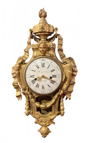 Wall clock in gilded bronze signed Osmond, Paris circa 1775
