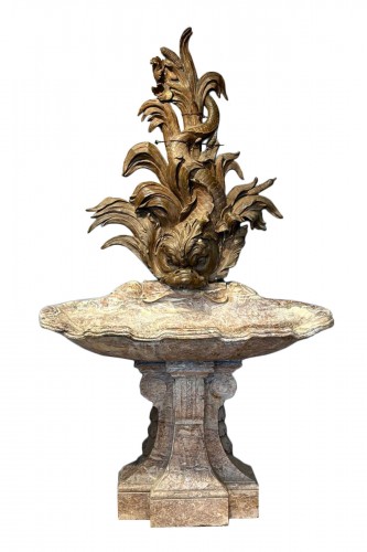 Marble and lead fountain, Paris, Louis XV period
