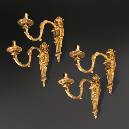 Series of four bronze sconces, Paris Regency period - 