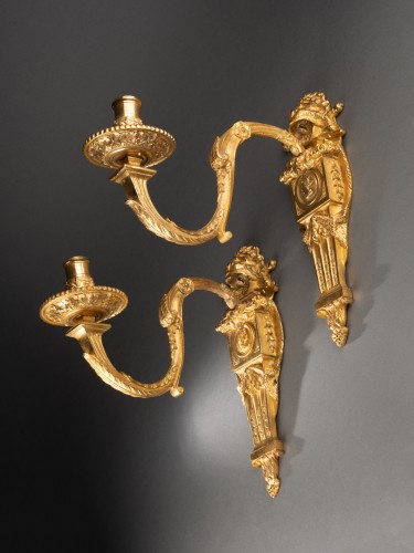 Series of four bronze sconces, Paris Regency period - French Regence