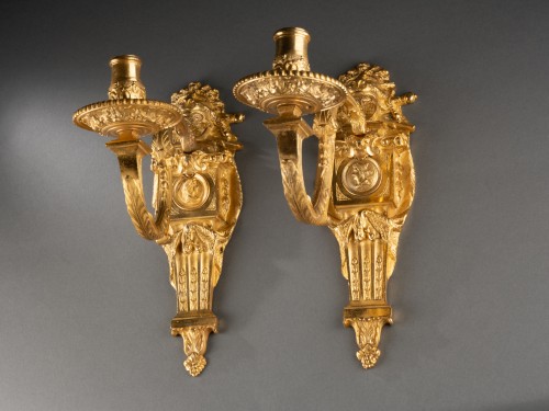 French Regence - Series of four bronze sconces, Paris Regency period