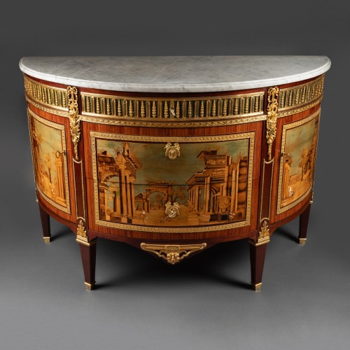 Commode with ruins marquetery by A.L Gilbert, Paris circa 1780 - 