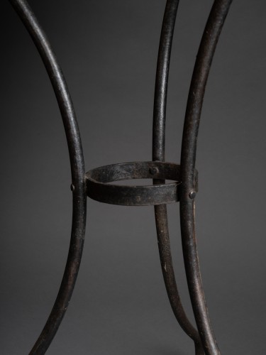 19th century - Steel pedestal table with hard stone top, Rome circa 1820
