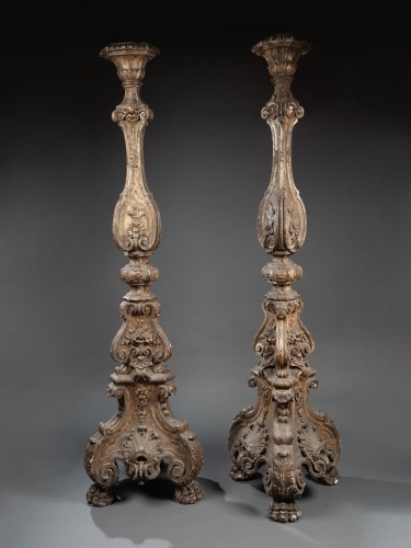 XVIIe siècle - Monumentale paire de torchères, Paris époque Louis XIV