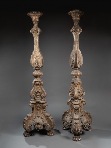 17th century - Monumental pair of torchieres, Paris, Louis XIV period