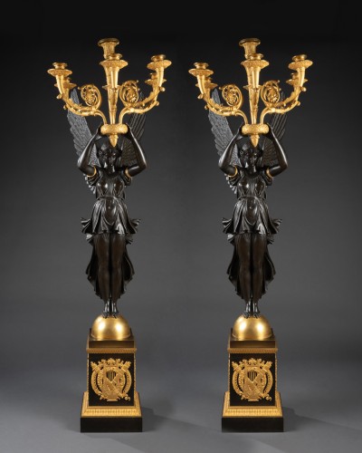 Pair of candelabra signed Chiboust, Paris Empire period - 