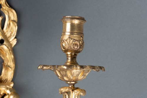 Régence - Paire d'appliques en bronze doré , Paris vers 1730