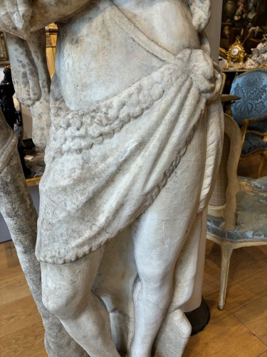 Hercules at rest, Carrara marble, Provence 18th century - 