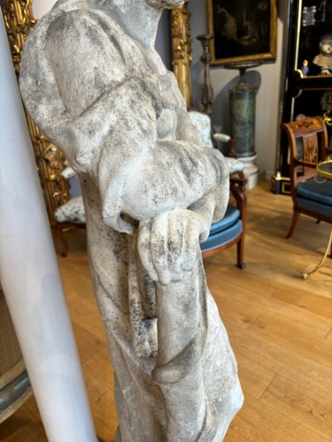 XVIIIe siècle - Hercule au repos, marbre de carrare 18e siècle