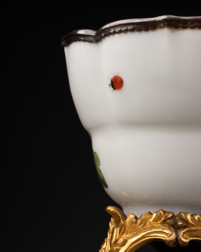 Pair of cups with botanical decoration, Meissen circa 1740 - Porcelain & Faience Style Louis XV