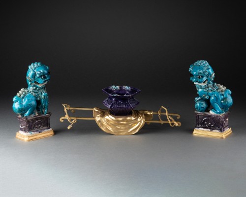 XVIIIe siècle - Palanquin aux chiens de Fö, Paris vers 1780-1790
