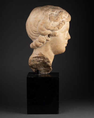 XVIIe siècle - Caracalla enfant, tête en marbre - Italie époque Renaissance