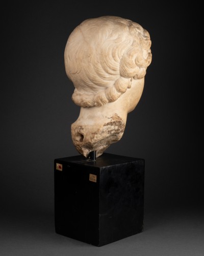 Renaissance - Caracalla enfant, tête en marbre - Italie époque Renaissance