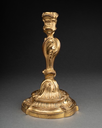 Pair of bronze candlesticks by Meissonnier, Paris circa 1740 - Lighting Style Louis XV