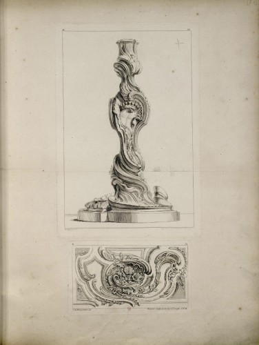 Lighting  - Pair of bronze candlesticks by Meissonnier, Paris circa 1740