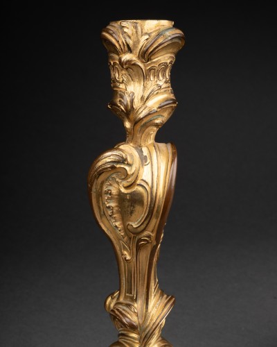 Pair of bronze candlesticks by Meissonnier, Paris circa 1740 - 