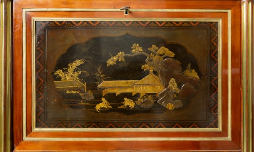 Furniture  - Mahogany and Japanese lacquer writing desk, Paris circa 1790