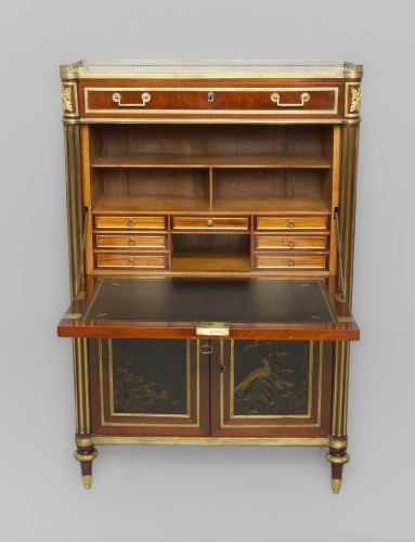 Antiquités - Mahogany and Japanese lacquer writing desk, Paris circa 1790