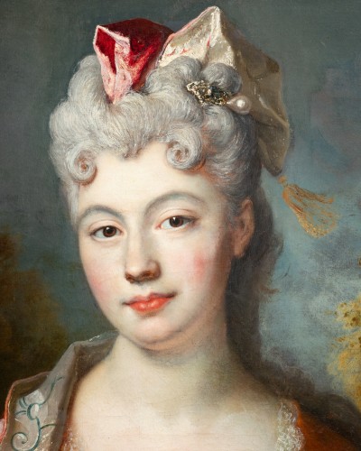 Portrait dit de Mme de Barral par Nicolas de Largillière vers 1715 - Tableaux et dessins Style Louis XIV