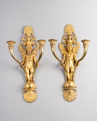 Pair of sconces attributed to Ravrio, Paris, Empire period - 