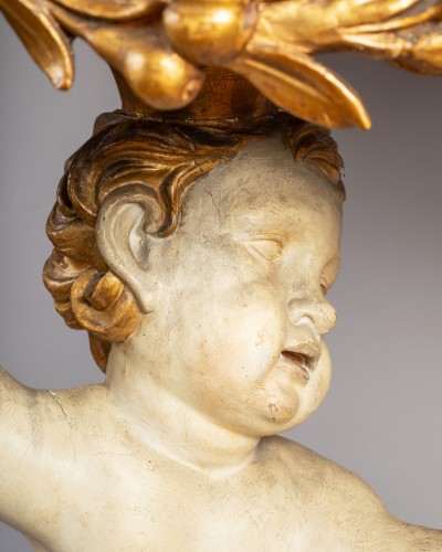 Pair of consoles with putti, Rome circa 1750 - Furniture Style Louis XV