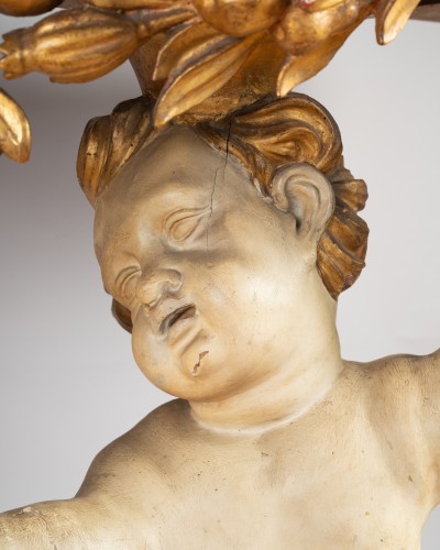 Furniture  - Pair of consoles with putti, Rome circa 1750