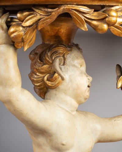 Pair of consoles with putti, Rome circa 1750 - Louis XV