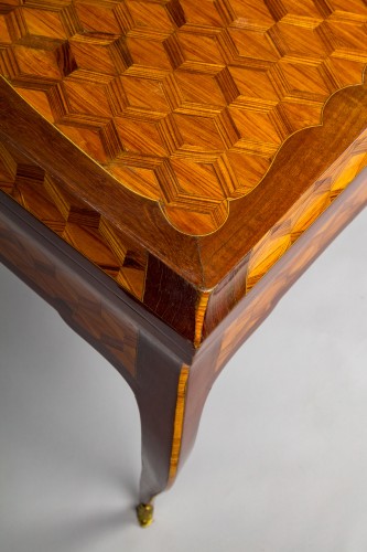 Antiquités - Table tric-trac de voyage à système P.Denizot vers 1770