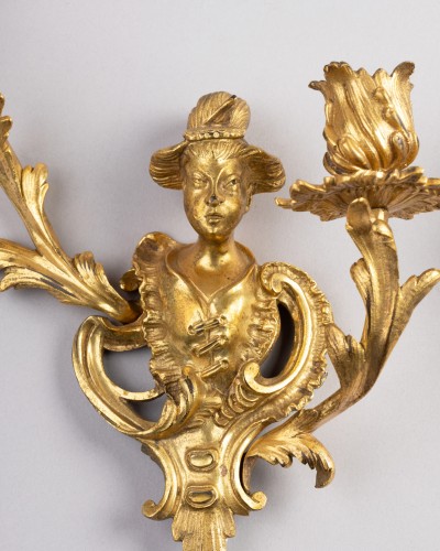 Lighting  - Pair of Chinese Couple Wall Lights, Paris circa 1740