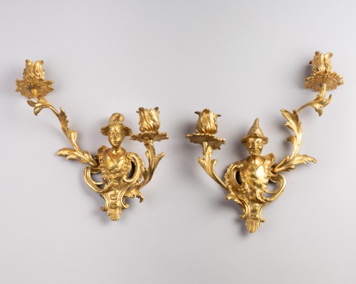 Pair of Chinese Couple Wall Lights, Paris circa 1740 - Louis XV
