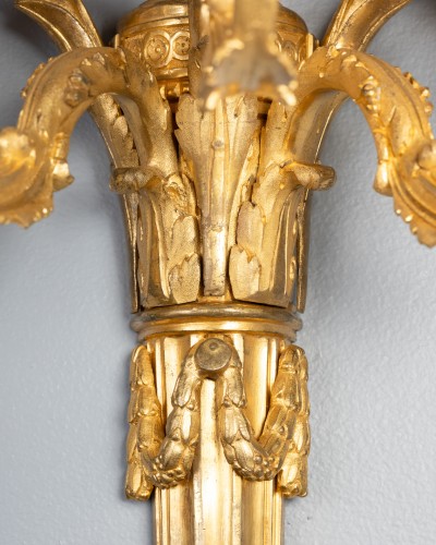 Pair of five-armed sconces after J.L. Prieur, Paris circa 1770 - Lighting Style Louis XVI
