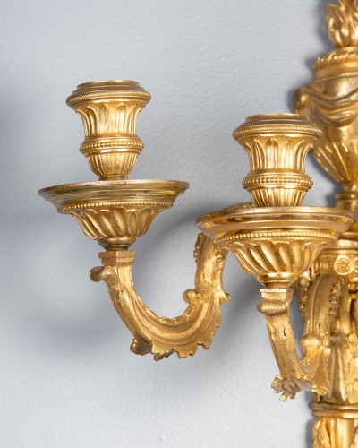 Lighting  - Pair of five-armed sconces after J.L. Prieur, Paris circa 1770