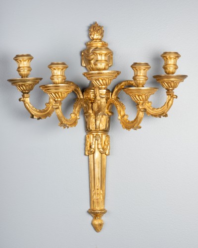 Pair of five-armed sconces after J.L. Prieur, Paris circa 1770 - Louis XVI