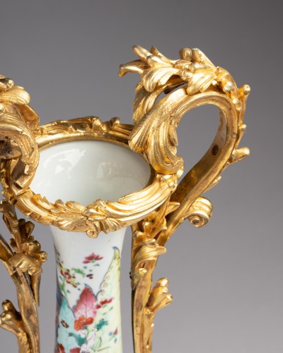 Porcelain & Faience  - Pair of double bronze-mounted vases, Paris circa 1760