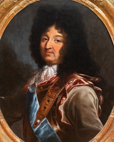 Portrait of Louis XIV, workshop of H. Rigaud circa 1694 - Paintings & Drawings Style Louis XIV