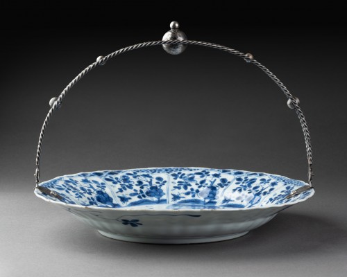 17th century - 17th chinese porcelain plate with silver mount