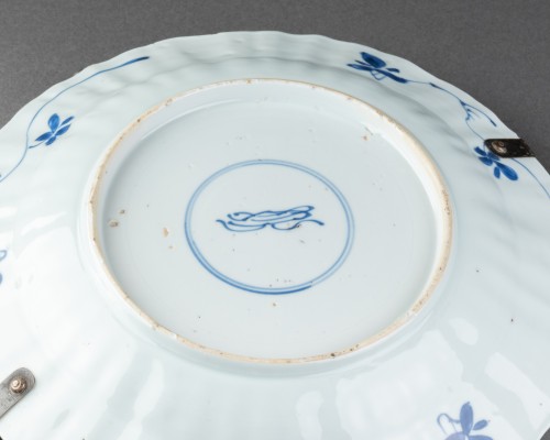 Antiquités - 17th chinese porcelain plate with silver mount