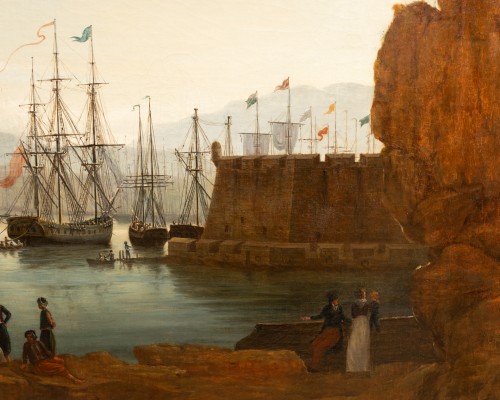 View of the Port of Marseille by Jean-Etienne Constant (1777-1833) - Restauration - Charles X