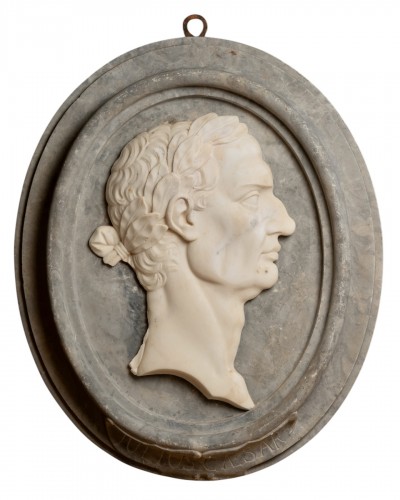 Julius Caesar, marble medallion, Italy circa 1800