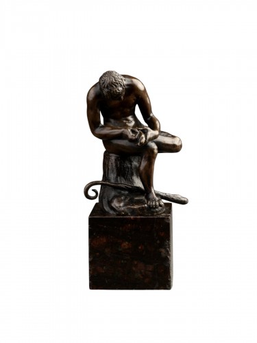 Boy with thorn, bronze with brown patina, Florence, 17th century